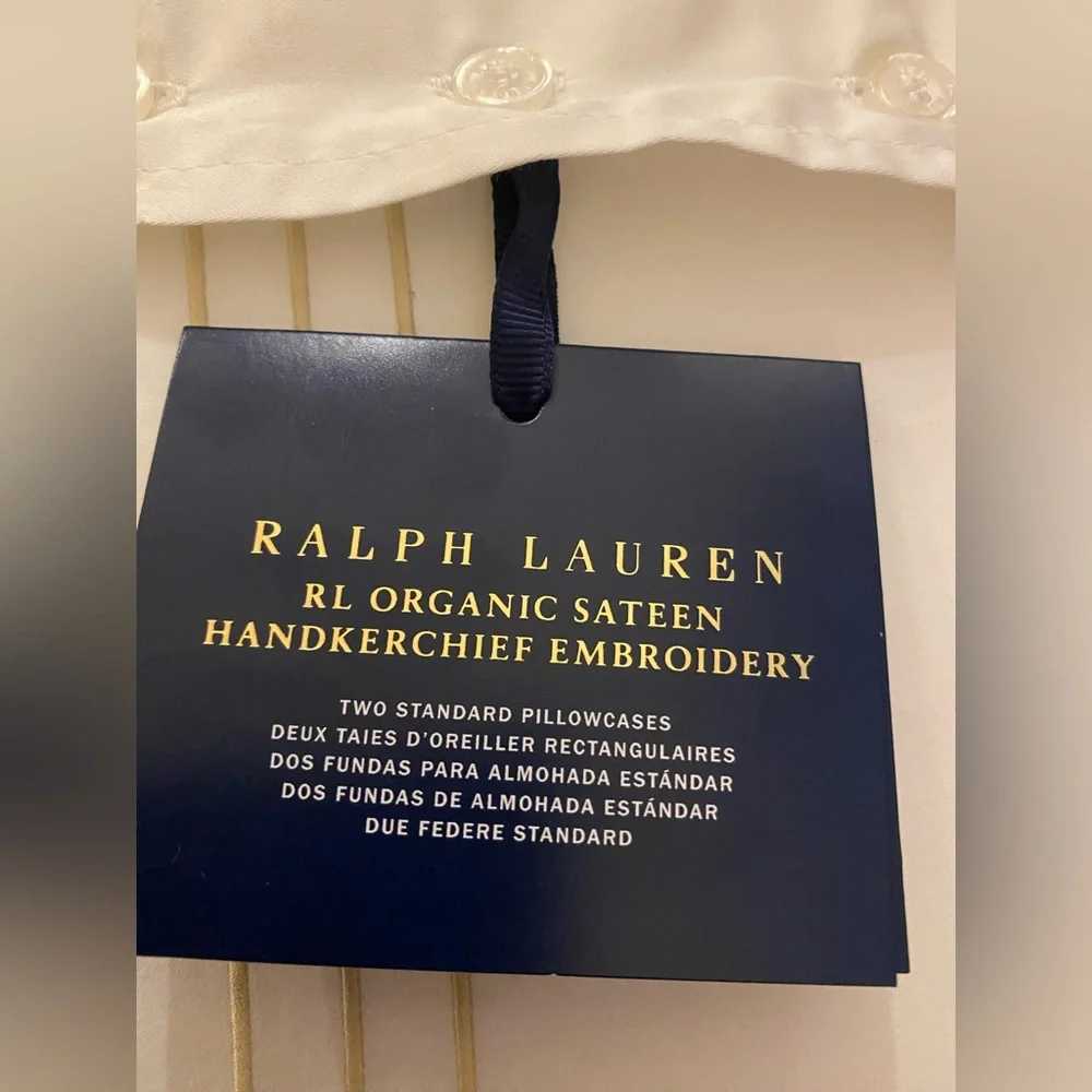 RALPH LAUREN STANDARD Organic‎ Cotton Sateen Handkerchief PILLOWCASES